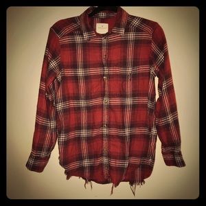 American Eagle distressed boyfriend fit flannel